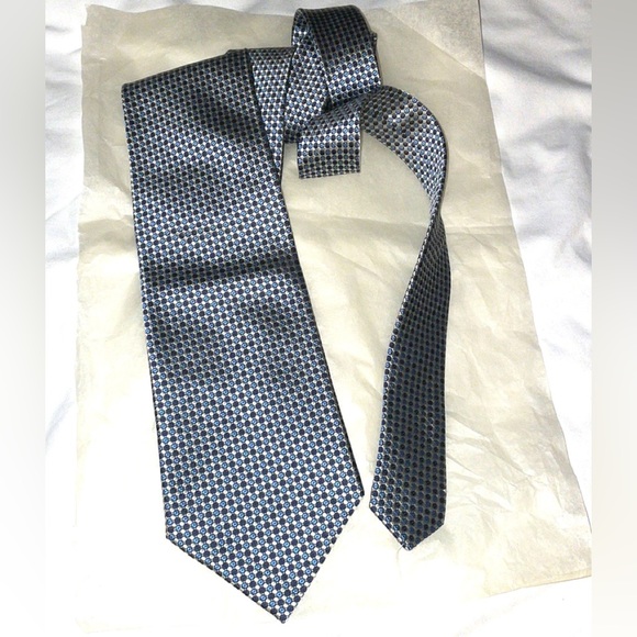 Joseph & Feiss International Tie 100% Silk Blue & Silver - Picture 2 of 6